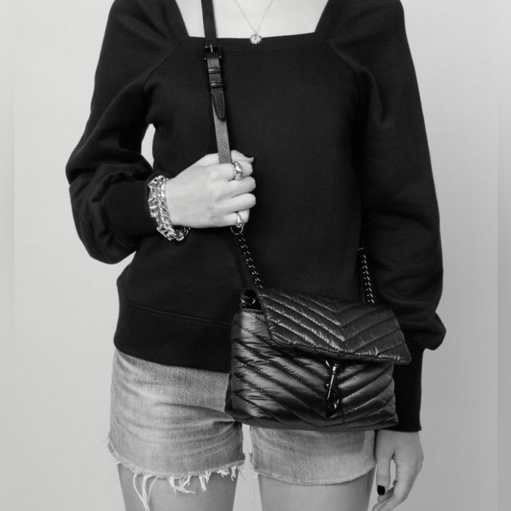Rebecca Minkoff Edie Quilted Nylon Crossbody Bag New - Picture 4 of 6